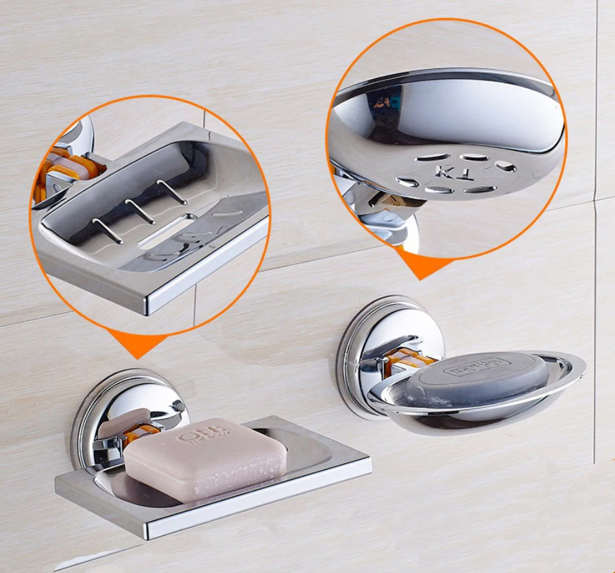 Strong Sucker Soap Holder Bathroom Soap Box Creative Drain Soap Dishes