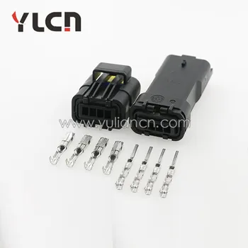 

Free shipping 5 sets Kit New car Brand 4 way connector plug + socket + terminal