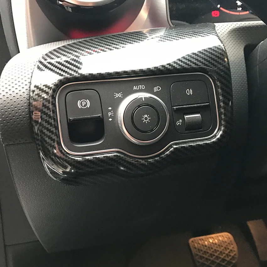 

For Mercedes Benz A CLA Class W177 V177 C118 A180 A200 CLA200 Light Control Panel Stickers Trim Cover Accessories Car Styling