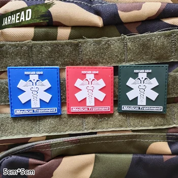 

Rescuer Savior Medical Aid Military PVC Patches Velcro Rubber Armband Tactical Badge Personality For Backpack Hat Clothes