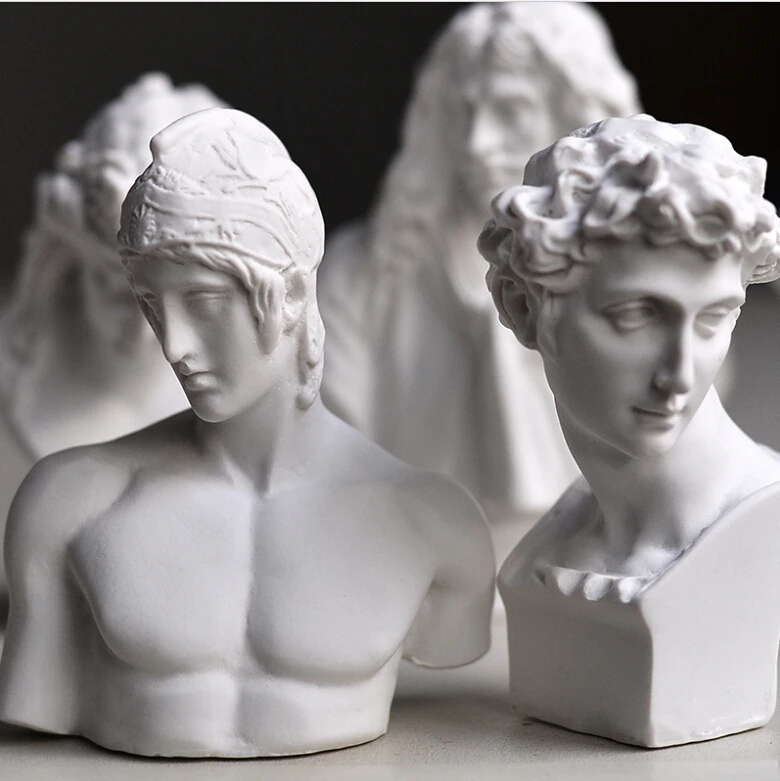 

10PCS/SET Resin Sketch Head statue non-gypsum Bust Mini Statue Gypsum Sketch