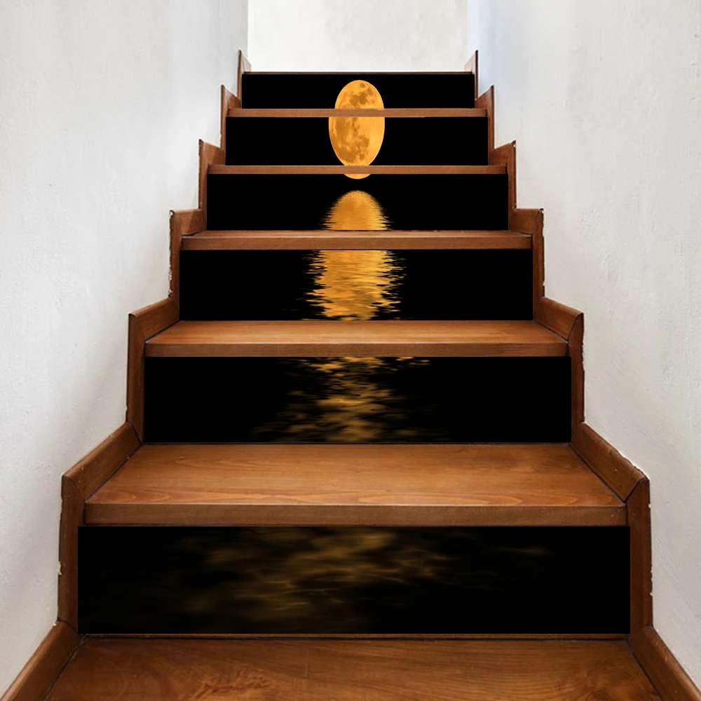 

Sunset Steps Sticker Silver Mirror Effect Quote Removable Stair Sticker Home Decor DIY Stickers Drop Shipping AP25