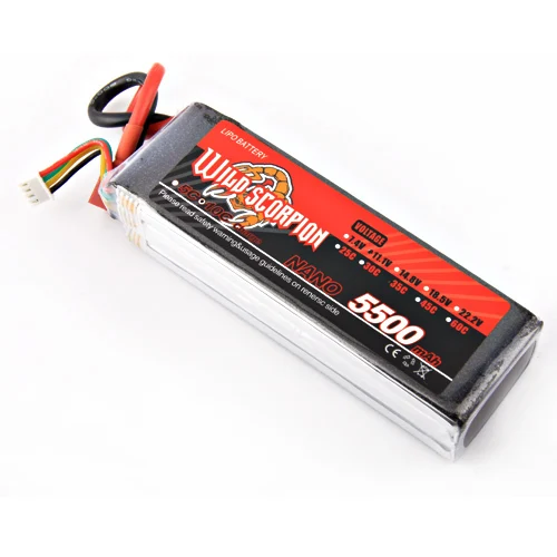 

1pcs Wild scorpion RC 11.1V 5500mAh 35C Lipo Battery For RC Quadcopter Drone Helicopter Car Airplane