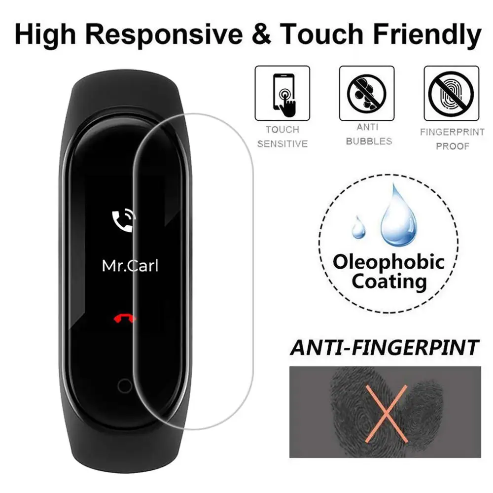 2 шт./лот защитная пленка для Xiaomi Mi Band 4 экрана полное покрытие прозрачный мягкий