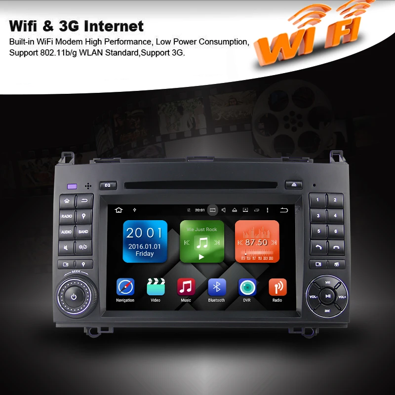 Sale 1024X600 Android 6.0.2 Octa Core Car DVD For Mercedes Benz Sprinter W169 W245 W906 Viano Vito W639 3G WIFI GPS Navigation Radio 2