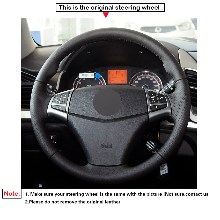 LQTENLEO черная искусственная кожа DIY ручной сшитый чехол рулевого колеса автомобиля Для Ssangyong Korando 2010