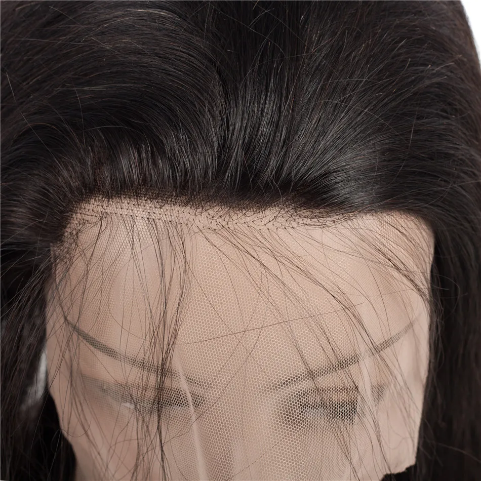 Elisheva 360 Кружева Фронтальная с 3 Связки Индийский прямые волосы человеческих волос Связки с 360 фронтальной волосы младенца натуральный цвет