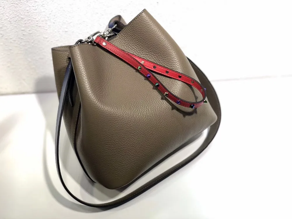

Kafunila genuine leather bags for women 2018 luxury handbags women bags designer famous brand crossbody shoulder bucket tote bag