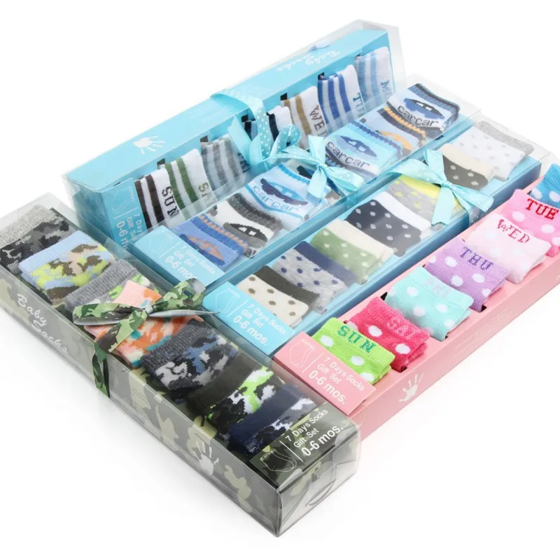 

Baby Boys Girls Boxed Socks Unisex Baby Infant Newborn SocksIn Gift Box Set Kids Baby Low Cut Cotton Socks 7 Pairs