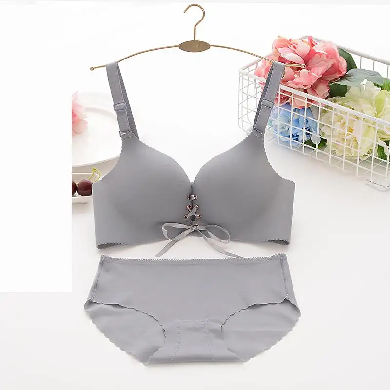 

Mozhini high quality adjustable seamless bra set padded push up bra underwear women panty briefs sexy intimates lingerie bra set