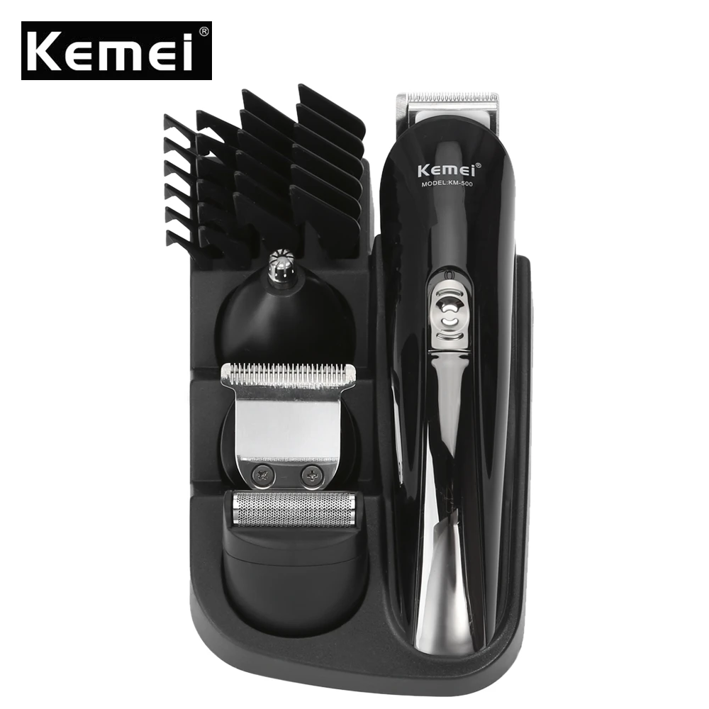 

Kemei KM - 500 8 in 1 Rechargeable Hair Trimmer Haircut Set 4 Adjustable Limit Combs 3mm / 6mm / 9mm / 12mm Shaver Razor Clipper