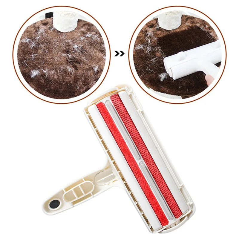 

2-Way Lint Sticking Pet Hair Remover Roller Pet Hair Remover Cleaning Brush Dog Cat Hair From Furniture Carpets Clothing