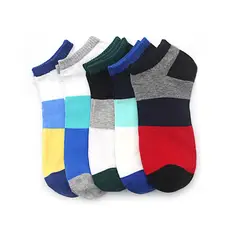 5 пар/лот хлопковые короткие мужские носки повседневные полосатые носки мужские красочные носки для четырех сезонов низкие носки