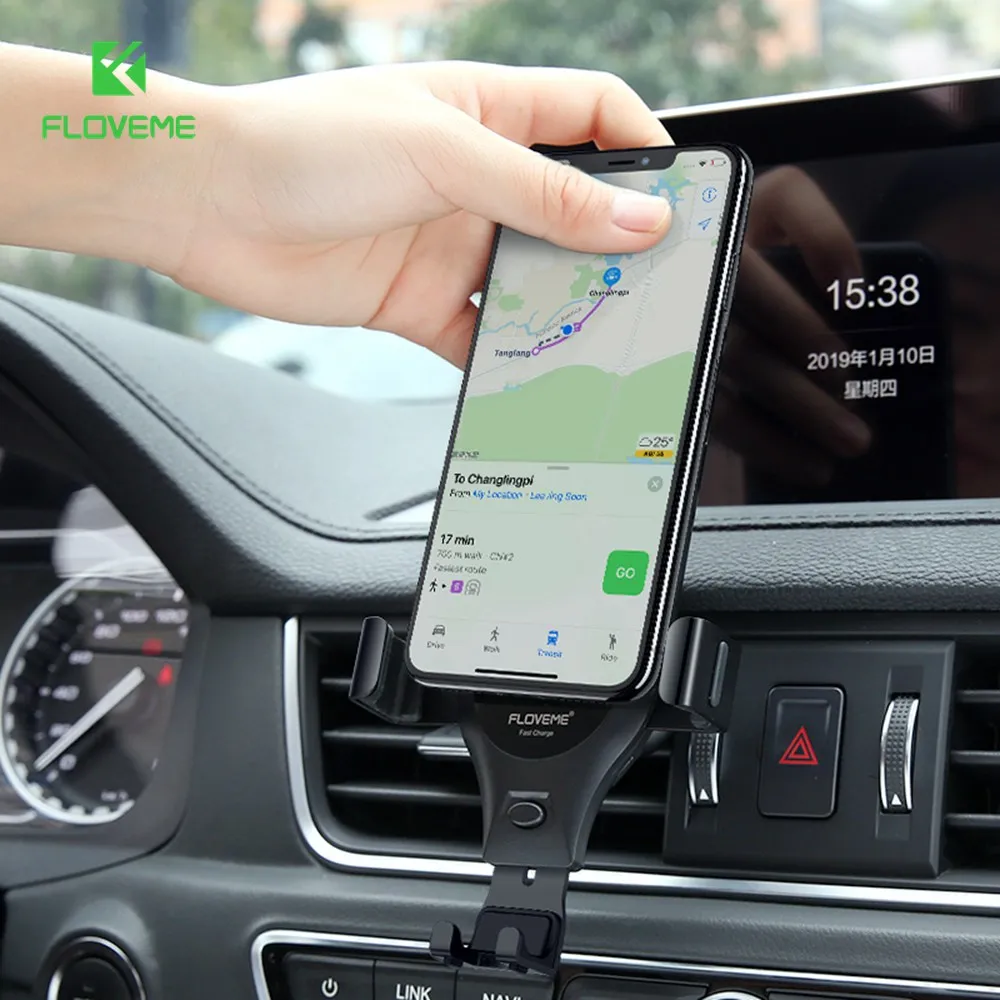 

FLOVEME 10W Qi Car Wireless Charger For Samsung S8 S9 S10 For iPhone X 8 Gravity Sensor Car Mount Phone Wireless Holder Charger