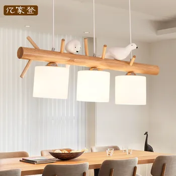 

Japan solid wood bird pendant light birds simple modern restaurant glass Lampshades dining room bedroom hanging lighting