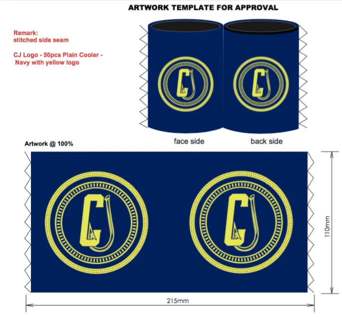 Customized Print Neoprene Can Coolers WITH BASE Stubby Holders With