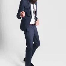 Итальянский стиль темно-синий смокинги жениха на заказ мужские свадебные вечерние костюмы на выпускной костюм жениха друзей жениха(куртка+ брюки) terno