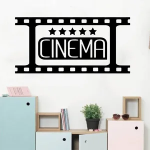 Home Theater Cinema Wall Decals Kids Room Bedroom Movie Cinema Film Theater Strip Welcome Wall Stickers Living Room Vinyl Art