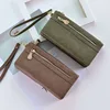 Women Long Wallet Quality Matte PU Leather Solid Coin Purse Luxury Double Zipper Clutch Money Bag Phone ID Credit Card Holder 5