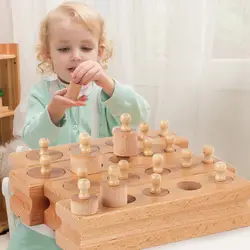 Логвуд русский склад деревянные игрушки montessori развивающие гнездо цилиндра Конструкторы Игрушки для развития ребенка практика и чувства