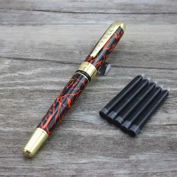 

red JINHAO free shipping fountain pen High quality pens business gift send boyfriend husband luxury caneta and 5pcs ink sac 004