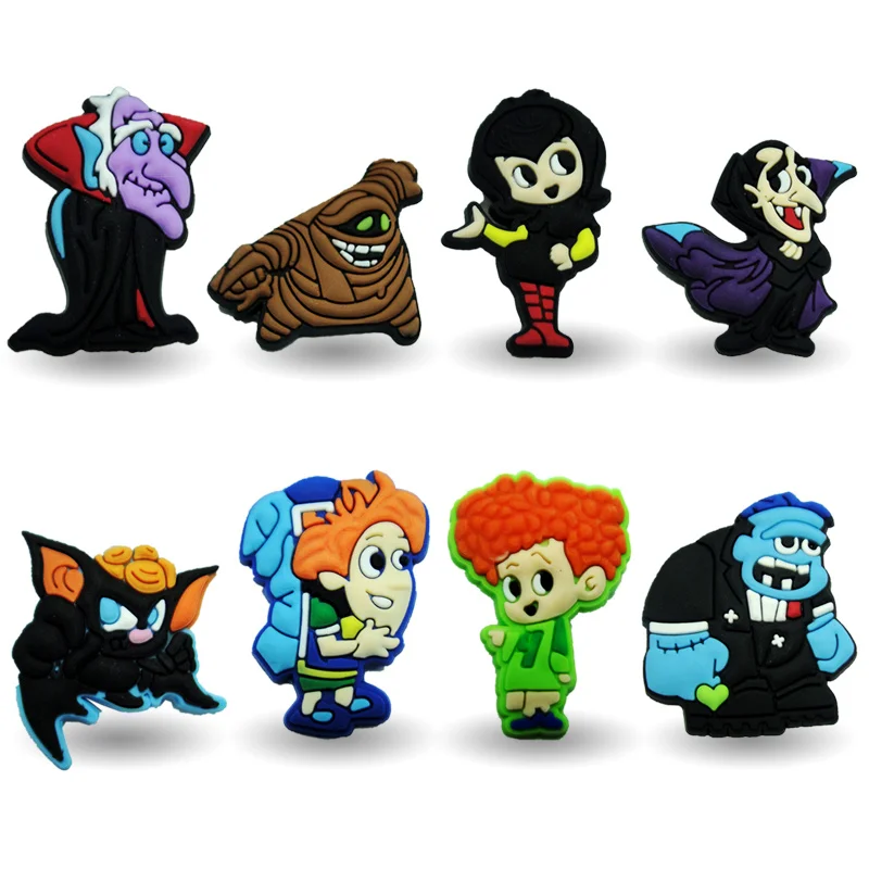 

New Arrival 50pcs Hotel Transylvania decoration PVC Pins badges brooches collection DIY charms Fit Shoe Accessories Shoes Dec