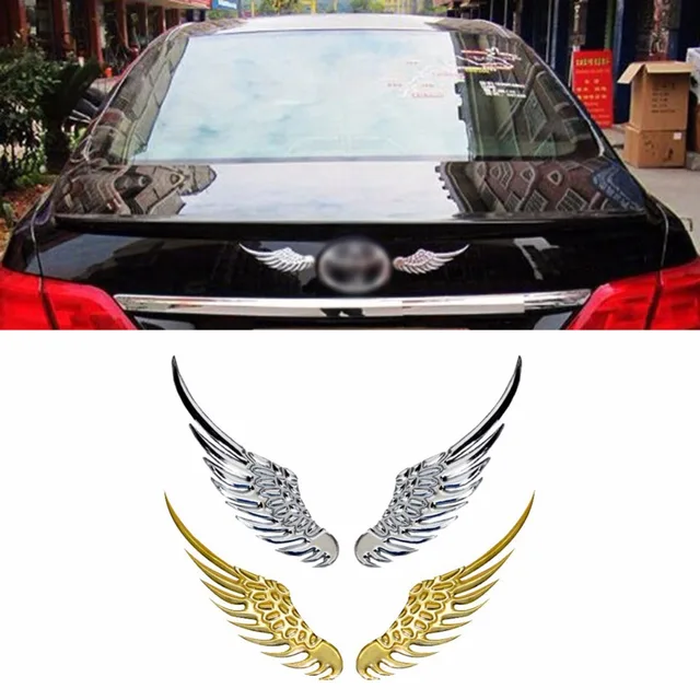Nuova creatività 3d adesivi per auto autoadesivo del metallo angel ... Coperture per auto in metallo