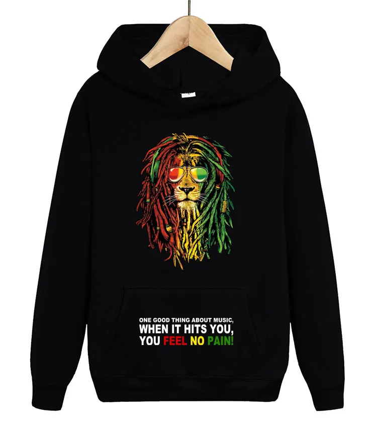 

fashion Bob Marley Rock Hip Hop Reggae lion man women Pullover autumn winter warm Hoodie Sweatshirt coat top Hoodies
