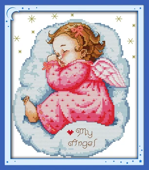 

Asleep angel baby Counted Cross Stitch 11CT Printed 14CT Cross Stitch DIY Chinese Cotton Cross-stitch Kit Embroidery Needlework