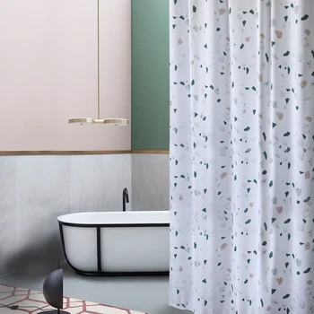 

NEW LIANG QI Thicken terrazzo print Shower Curtain Bathroom partition Waterproof High quality Hanging curtain Home Decoration