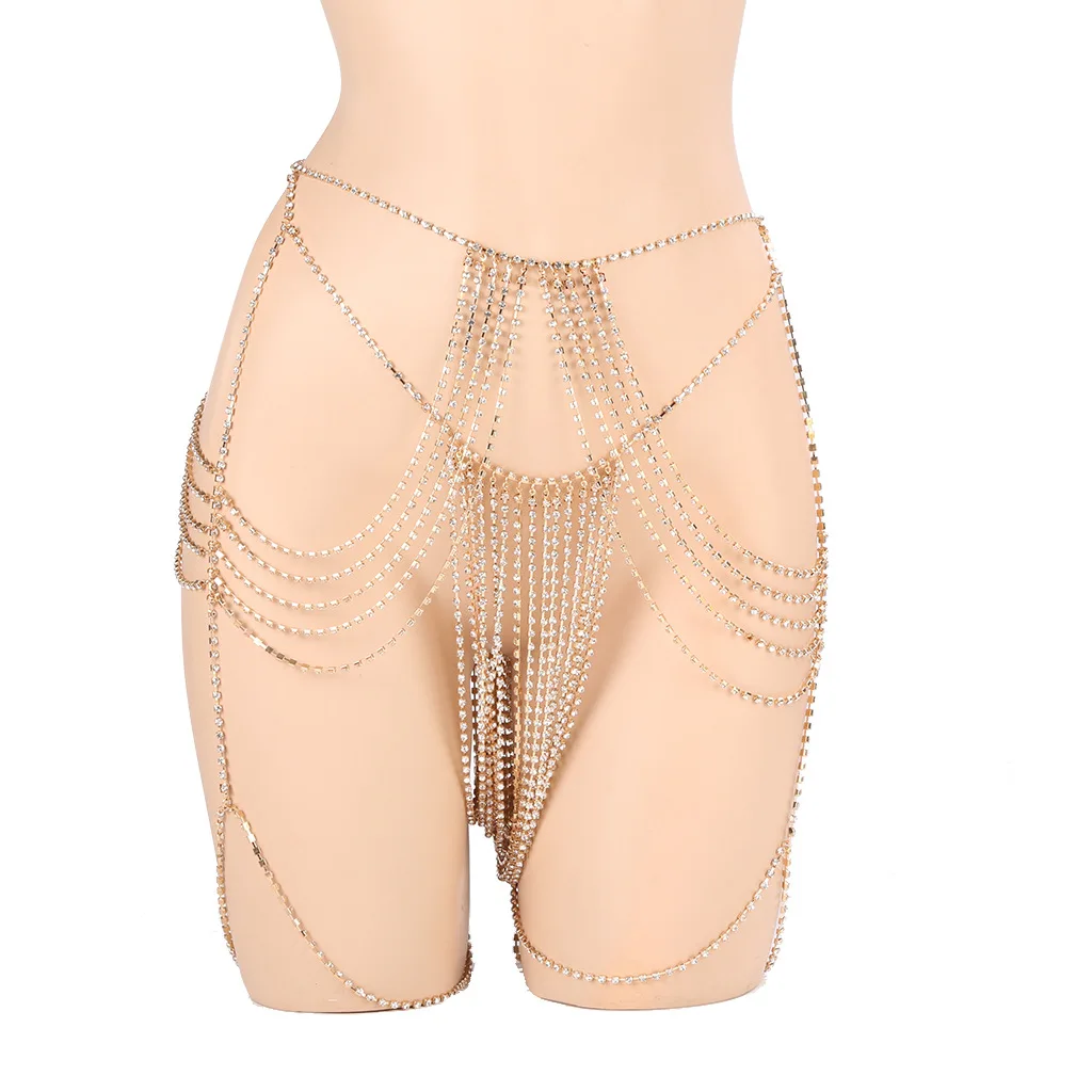 

Mult-Layers Luxury Rhinestone Leg Chains Body Jewelry Night Club Party Women Sexy Crystal Thigh Garters Bikini Chain Jewelry