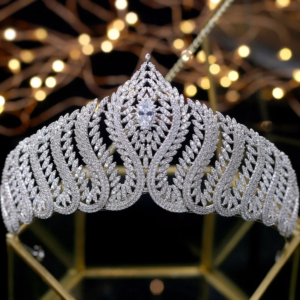 PROD 32917523304 New Design Zircon Tiaras Women Bridal Crowns Wedding
Hair Accessories Coroa De Noiva