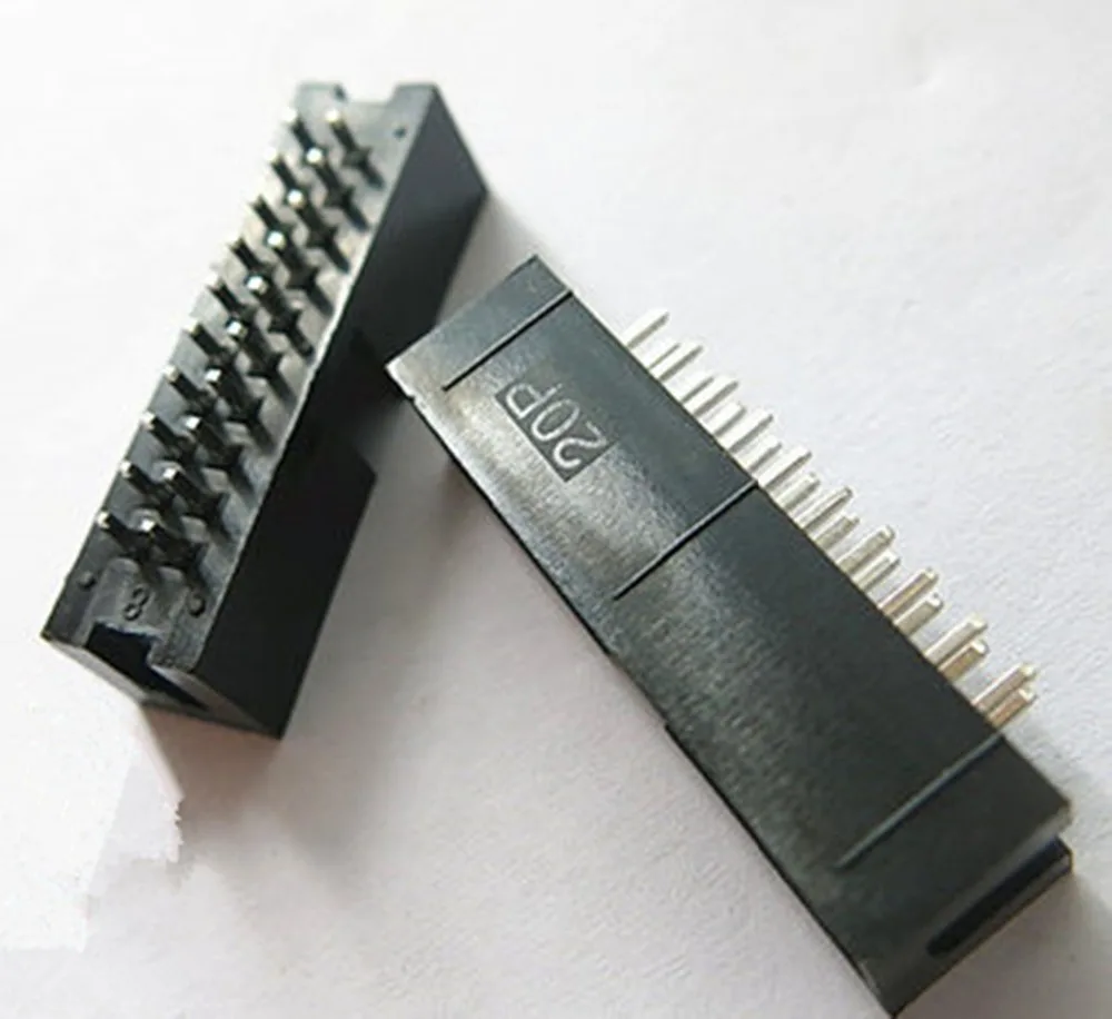 10PCS Pitch 2 54mm 2x10Pin DC3 20 Pin Straight Male Shrouded PCB IDC Socket Box Header