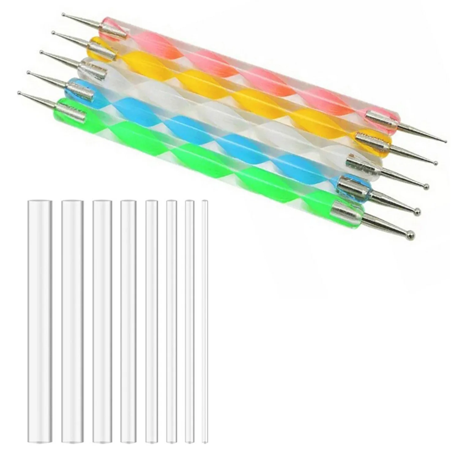8 шт. Dotting Rods 5 двухсторонние шариковые Стилус ручки Мандала инструмент для