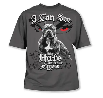 

Brand Man T Shirt 2019 New Brand Tee Cotton Clothes New Hate In Your Eye'S Pit Bull, Bully Breed Men'S Charcoal T Shirt Sale