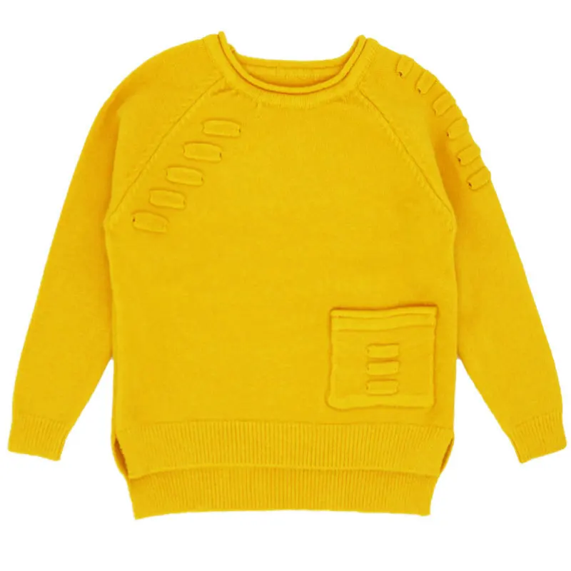 

2017 children girl sweater knitted sweater new paragraphs autumn winter coat pocket a undertakes