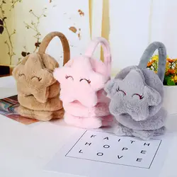 Зимние теплые наушники для детей звезда плюшевый мех ухо муфта ухо крышка Милая повязка на голову для девочек Дети модный бренд Прямая