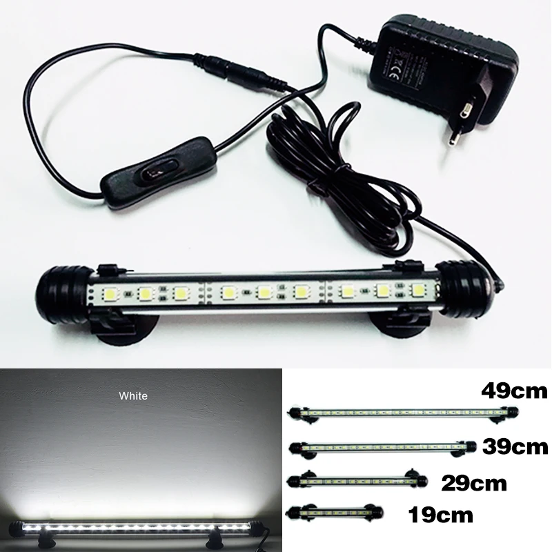 Аквариумный светодиодный светильник, водонепроницаемый освещение для аквариума, подводный аквариумный светильник, аквариумные лампы, Декор, освещение 110 В/220 В, EU power