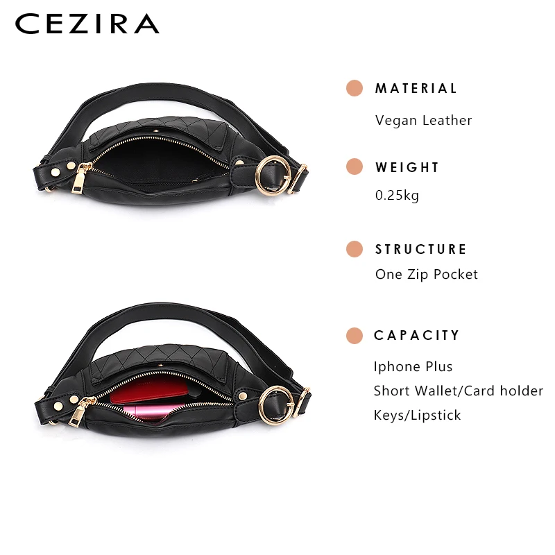 Сумка мессенджер CEZIRA Женская маленькая из искусственной кожи на молнии с