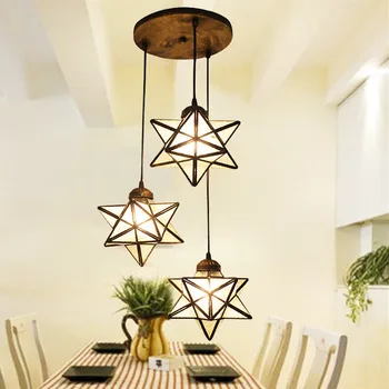 

Mediterranean Tiffany Baroque star Stained Glass Suspended Luminaire E27 110-240V Pendant lights for Home Parlor Dining Room