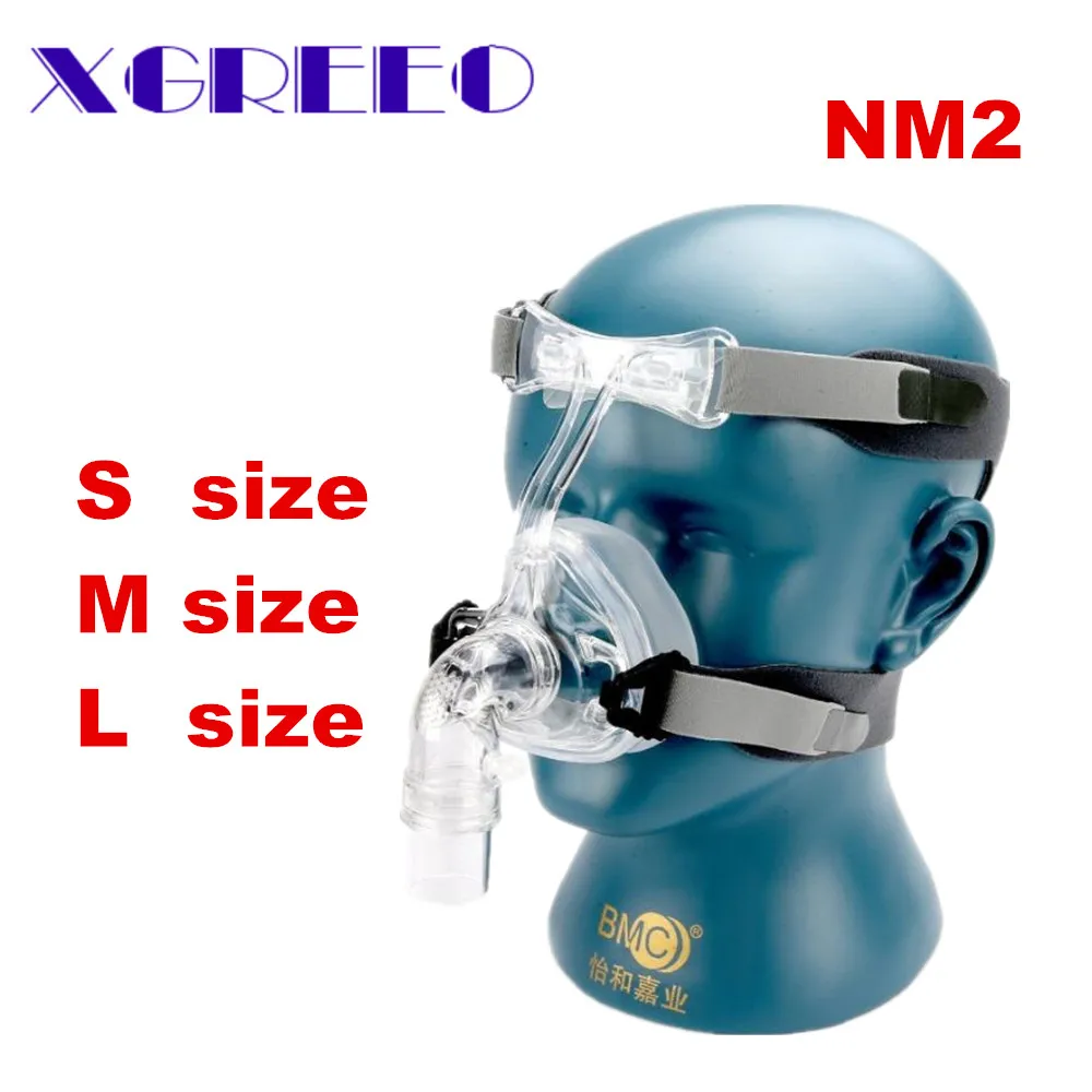 BMC CPAP Mask NM2 Nasal Mask With Adjustable Strap Headgear Breathing