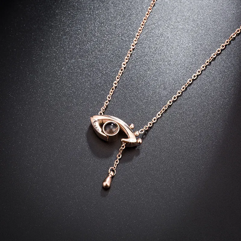 

AENINE Titanium Steel Romantic Love Engagement Necklace "You Are Only One In My World" In 100 Languages Chokers Necklaces N18113