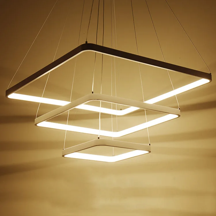 

minimalist living room chandeliers, atmospheric personality lamps, bedroom lights, Nordic square led dining Chandelier