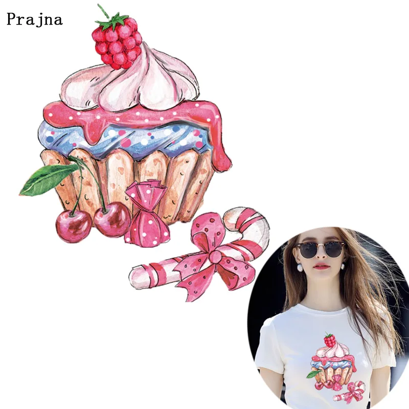 

Prajna Cake Watermelon Thermal Transfer Printed Iron on Heat Transfer for Clothes DIY Unicorn Shark Macarons Sticker Accessory H