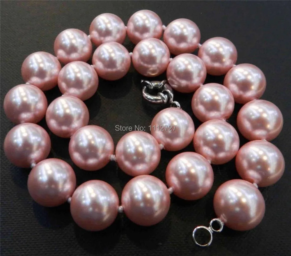 NEW 14mm round SOUTH SEA SHELL PEARL NECKLACE 18/"