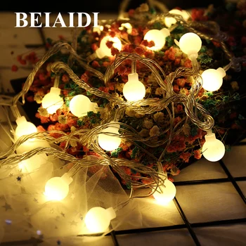 BEIAIDI 10M 80 LED Globe Ball Led String Light USB/Batterij Aangedreven Wedding Christmas Fairy Light String Xmas vakantie Guirlande BEIAIDI 10M 80 LED Globe Ball Led String Light USB/Batterij Aangedreven Wedding Christmas Fairy Light String Xmas vakantie Guirlande