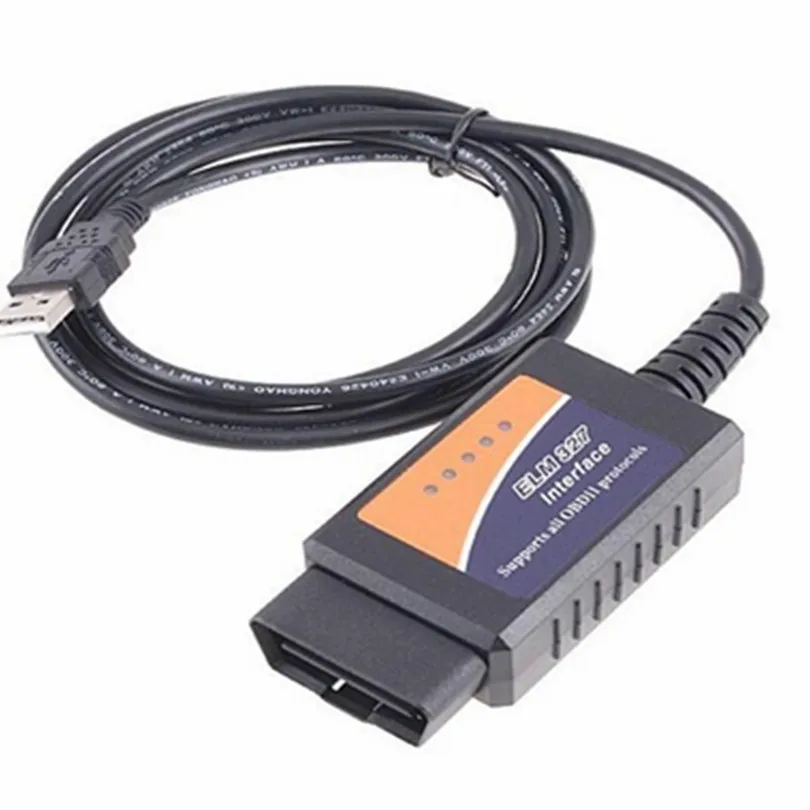 Лидер продаж 2019 автомобильный диагностический сканер V2.1 OBDII OBD2 II ELM 327 USB Супер с