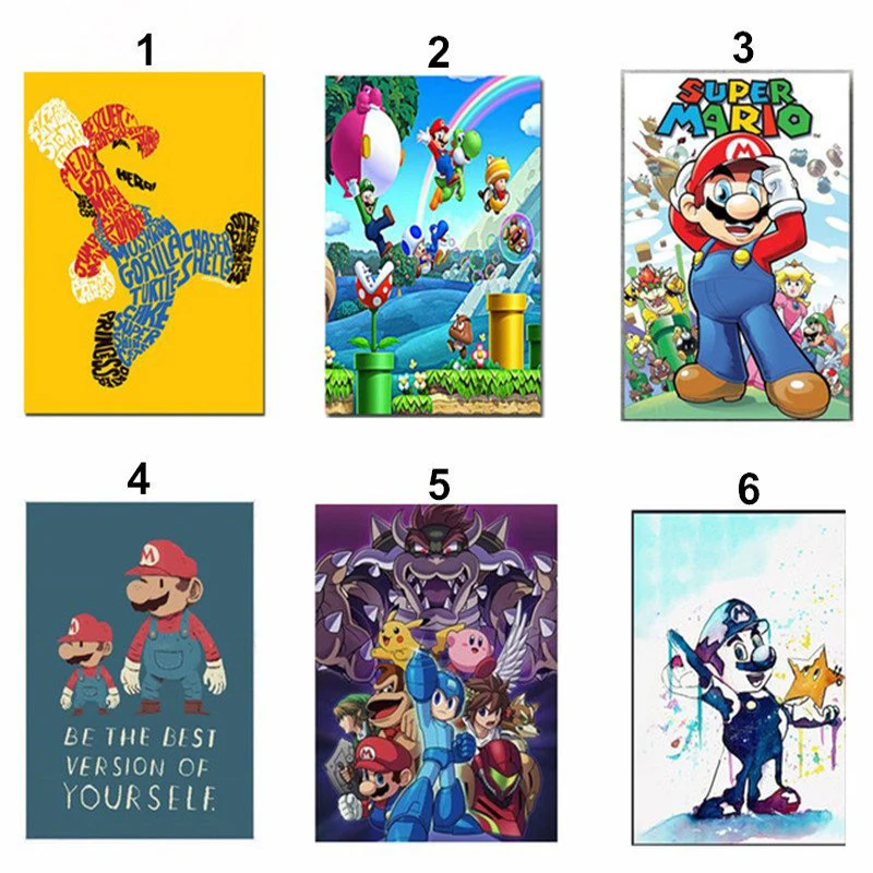 

Cartoon Super Mario Picture 5D Diamond Painting Mosaic Cross Stitch Diamond Embroidery Gift for Kids Room Puzzle Entertainment