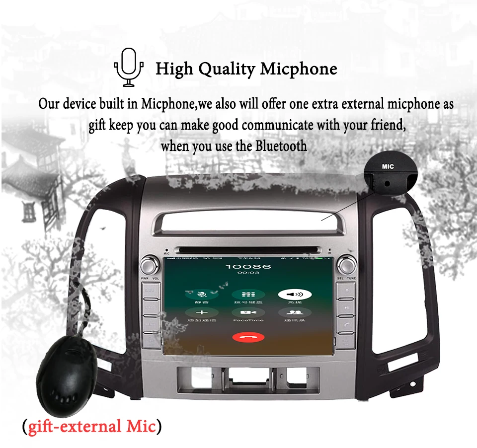 Excellent Octa Core Android 9.0 Car DVD for Hyundai Santa Fe 2007 - 2010 -2012 Radio Navi gps player 64GB+4GB 3/4G SIM Tape Recorder PC 4