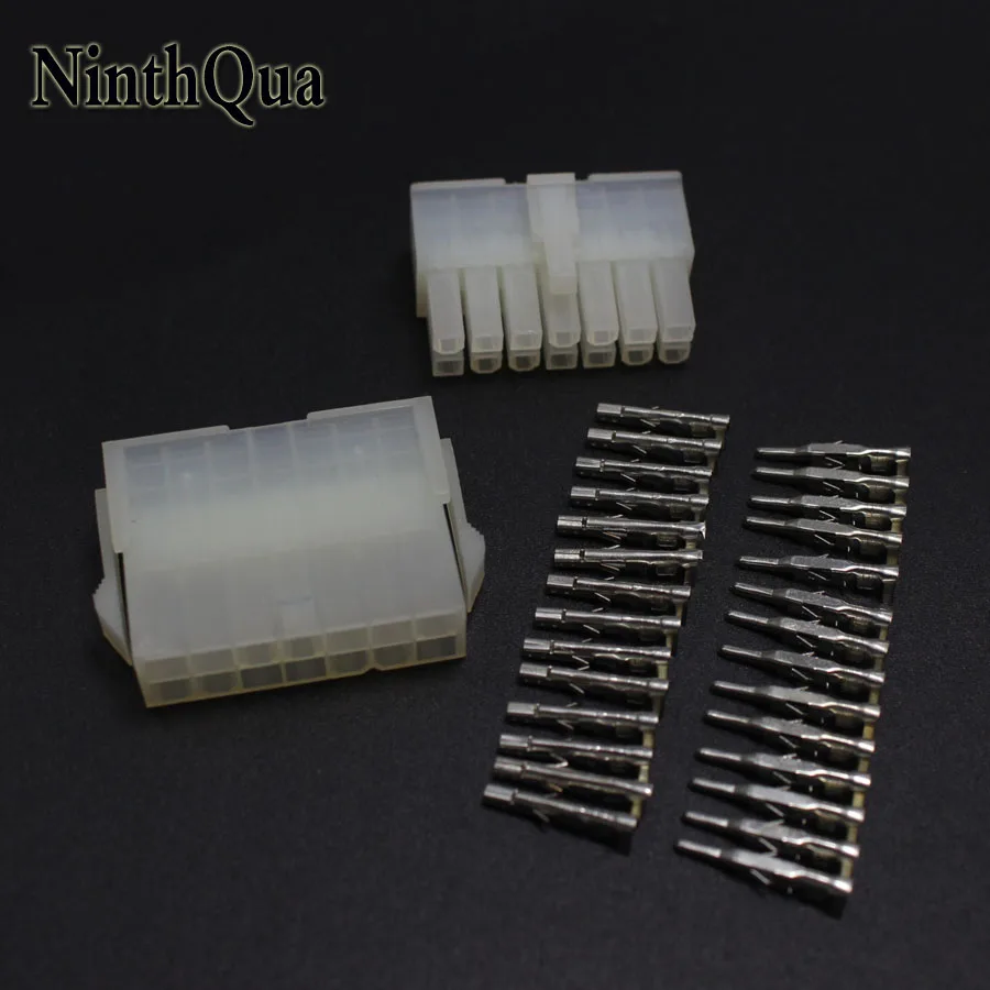 

NinthQua 2set 5557 5559 14P Wiring Terminal Electrical Connector Kit 4.2mm 2x7P Male Female Plug jack for Car Auto PC ATX